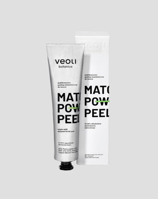 Peeling enzimatic cu acizi AHA 10%, PHA 10%, BHA Matcha power peel Veoli Botanica - 1