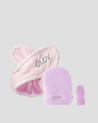 Un set de bandă de păr două mănuși pentru îndepărtarea machiajului și îngrijirea zilnică a pielii Glov - 1