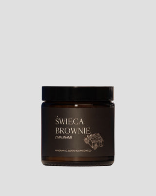 Lumânare vegană de rapiță cu parfum de brownie cu zmeură 120 ml MgLife