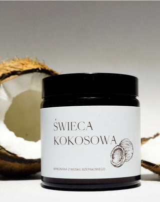 Lumânare vegană de rapiță cu fitil din bumbac cu parfum de nucă de cocos 120 ml MgLife