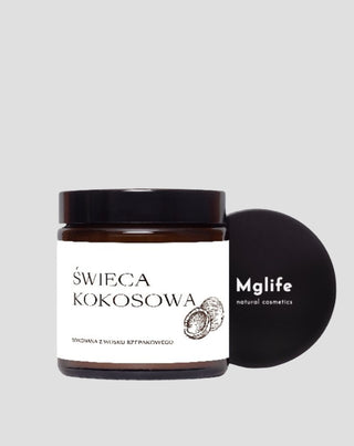 Lumânare vegană de rapiță cu fitil din bumbac cu parfum de nucă de cocos 120 ml MgLife
