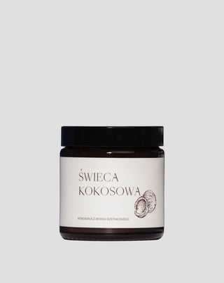 Lumânare vegană de rapiță cu fitil din bumbac cu parfum de nucă de cocos 120 ml MgLife