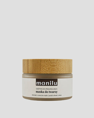 Mască de față hrănitoare și peeling cu semințe de măsline și ulei de macadamia Manilu - 1