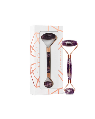 Maser facial realizat din piatră de ametist de armonie, rolă Crystallove liniștitoare și calmantă