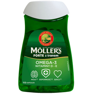 Supliment alimentar cu acizi Omega-3 și vitamina D - E Forte Moller's 112 capsule