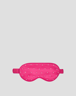 Mască de ochi pentru somn, din mătase decorată cu cristale – hot pink Crystallove - 3