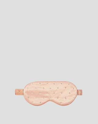 Mască de ochi pentru somn, din mătase decorată cu cristale – rose gold Crystallove - 3