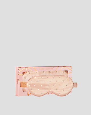 Mască de ochi pentru somn, din mătase decorată cu cristale – rose gold Crystallove - 1