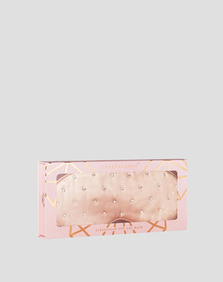 Mască de ochi pentru somn, din mătase decorată cu cristale – rose gold Crystallove - 4