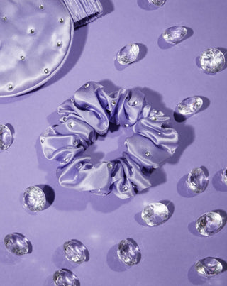 Elastic de păr din mătase cu cristale – lilac Crystallove - 2