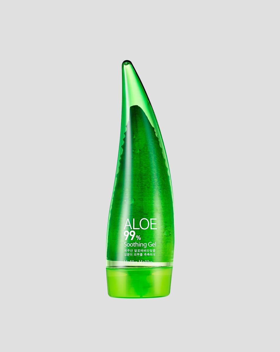 Gel de aloe pentru față, corp și păr care conține 99% suc de frunze de aloe  Holika Holika