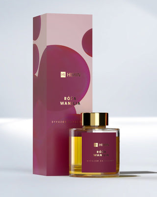 Difuzor de parfum în sticlă, cu bețișoare naturale de rattan cu parfum de trandafir și vanilie HiSkin - 1