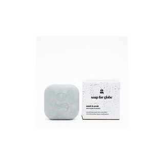 Baton de spălare și exfoliere cu rocă vulcanică și unt de shea Wash&Scrub Soap for globe