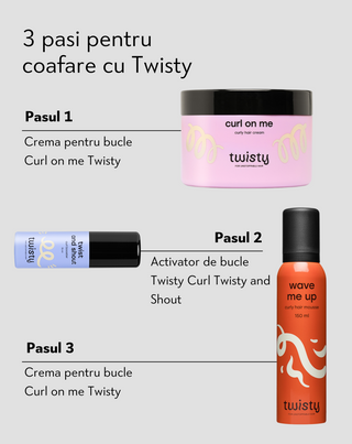 Set cremă + spumă + booster pentru îngrijirea și coafarea părului creț și ondulat Twisty - 6
