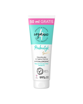 Lichid priobiotic pentru igiena intimă, natural cu aloe vera într-un tub cu 4organic