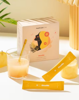 Colagen de băut GlowMe cu gust de ananas-mango Health Labs Care 30 pliculețe