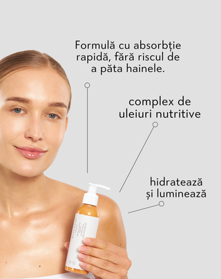 Ulei de corp stralucitor cu efect de stralucire cu ulei de jojoba si ulei de argan Nutridome - 3