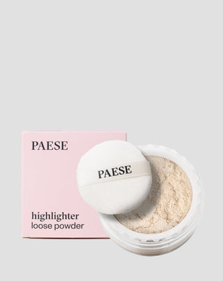 Pudră liberă iluminatoare highlighter de culorea șampaniei Paese