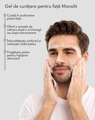 Gel de curățare facială cu postbiotice și pantenol pentru curățarea și îngrijirea bărbii Monolit - 3