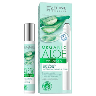 Cremă hidratantă roll-on pentru modelarea conturului ochilor cu aloe și colagen Eveline