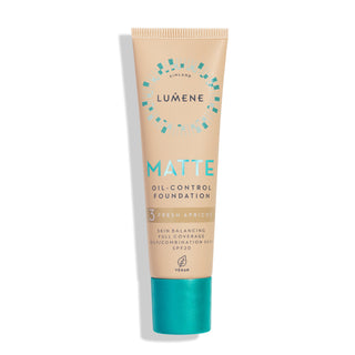 Fond de ten matifiant cu acoperire ridicată Matte 3 Fresh Apricot cu SPF 20 Lumene