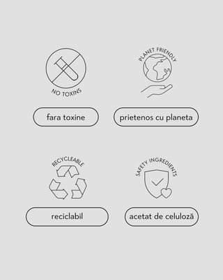 Set clame mari de par - marmura si negru Twisty 2 buc - 6