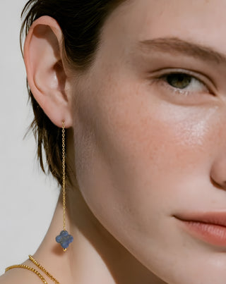 Cercei placati cu aur cu pietre naturale lapis lazuli set de cercei Mys