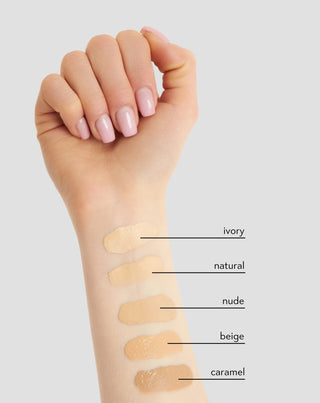Fond de ten usor pentru fata cu o acoperire buna mat 12h pentru ten masliniu 03 Nude Nutridome