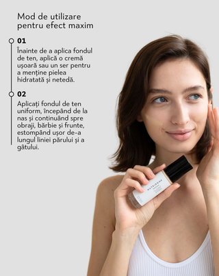 Fond de ten usor pentru fata cu o buna acoperire, mat 12h pentru ten deschis 02 Natural Nutridome - 3