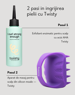 Scrub enzimatic pentru scalp cu acizi AHA pentru curățare și stimularea microcirculației Twisty - 4