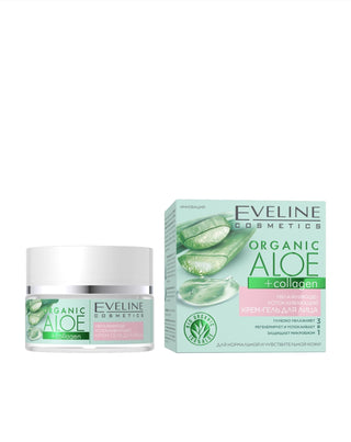 Cremă-gel de față hidratantă și liniștitoare cu aloe vera organic Eveline