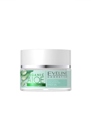 Gel de față hidratant și matifiant cu aloe vera organic și halogen Eveline