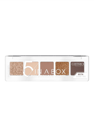Paletă de farduri 5 In A Box Mini Eyeshadow Palette de culoare Golden Nude Look 010 Catrice