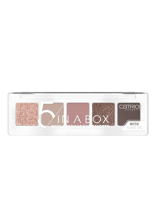Paleta de farduri 5 In A Box Mini Eyeshadow Palette de culoare Soft Rose Look 020 Catrice