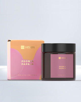 Lumânare naturală parfumată din ceară de soia, cu parfum de bujor și papaya HiSkin Home
