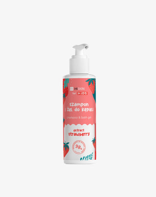 Șampon și gel de corp 2în1 pentru copii, cu miros de căpșuni HiSkin