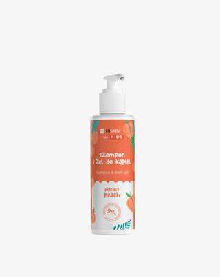 Șampon și gel de corp 2în1 pentru copii, cu miros de piersică HiSkin