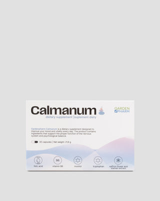 Supliment alimentar pentru a susține buna dispoziție, bunăstarea și sistemul nervos Calmanum Gardenpharm 30 capsule - 1