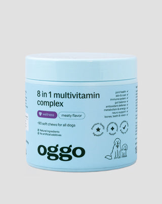 8 în 1 complex multivitaminic suplimentar pentru sănătatea și energia animalului tău de companie Oggo 180 g - 1