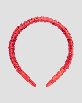 Bentita de par din matase naturala 100% rosie Twisty