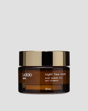 Crema de fata hidratanta de noapte cu unt de cacao, ulei de Tsubaki si aloe Uddo