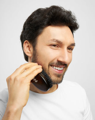 Pumn pentru barbă din lemn de fag cu peri naturali de mistreț Monolit - 3