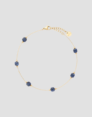 Brățară de gleznă din oțel inoxidabil placat cu aur cu lapis lazuli Mys_3
