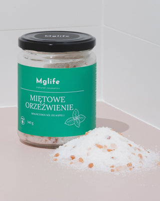 Sare de baie de magneziu cu sare Epsom și ulei esențial Mint Mglilife răcoritoare - 2