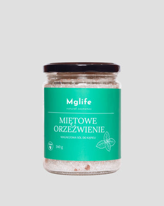 Sare de baie de magneziu cu sare Epsom și ulei esențial Mint Mglilife răcoritoare - 1