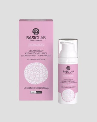 Cremă regeneratoare de ceramidă cu 5% prebiotic și 3% pantenol Liniștitor și reconstructor BasicLab - 1