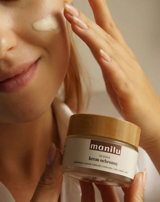 Cremă de zi protectoare cu unt de shea, vitamina C și ulei de semințe de zmeură Manilu - 4