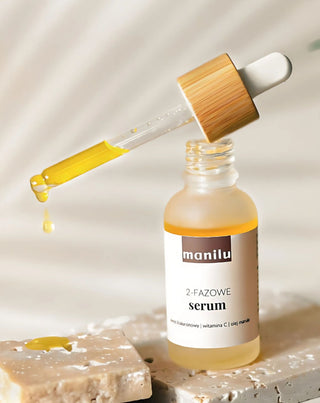 Ser de noapte bifazic pentru piele uscată cu acid hialuronic și vitamina C Manilu - 2