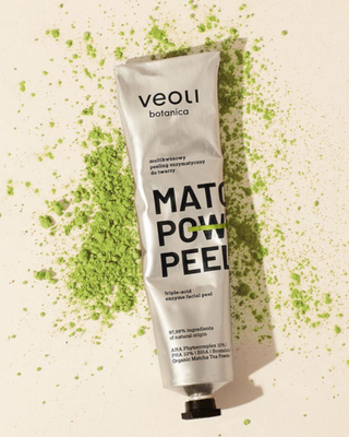 Peeling enzimatic cu acizi AHA 10%, PHA 10%, BHA Matcha power peel Veoli Botanica - 2