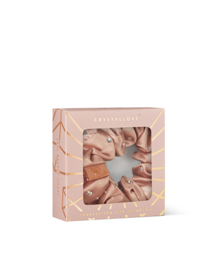 Elastic de păr din mătase cu cristale – rose gold Crystallove - 4